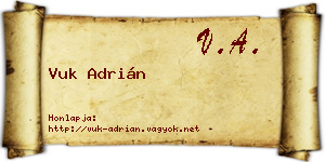 Vuk Adrián névjegykártya